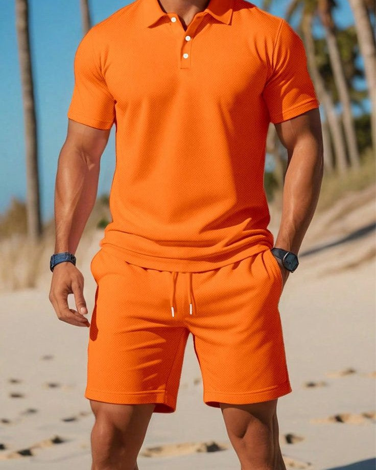 Vintage Simple Daily Polo Set