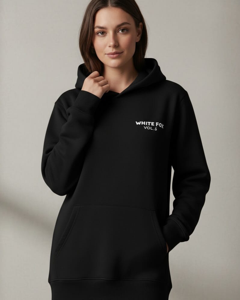 Ladies White Fox Hoodie