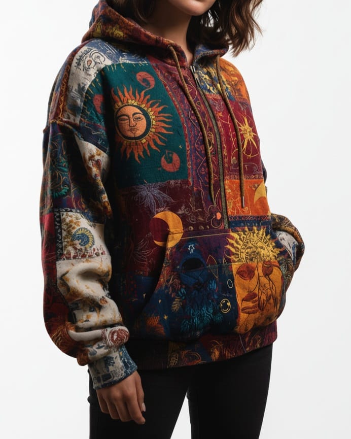 Moon & Stars Printed hoodie Unisex