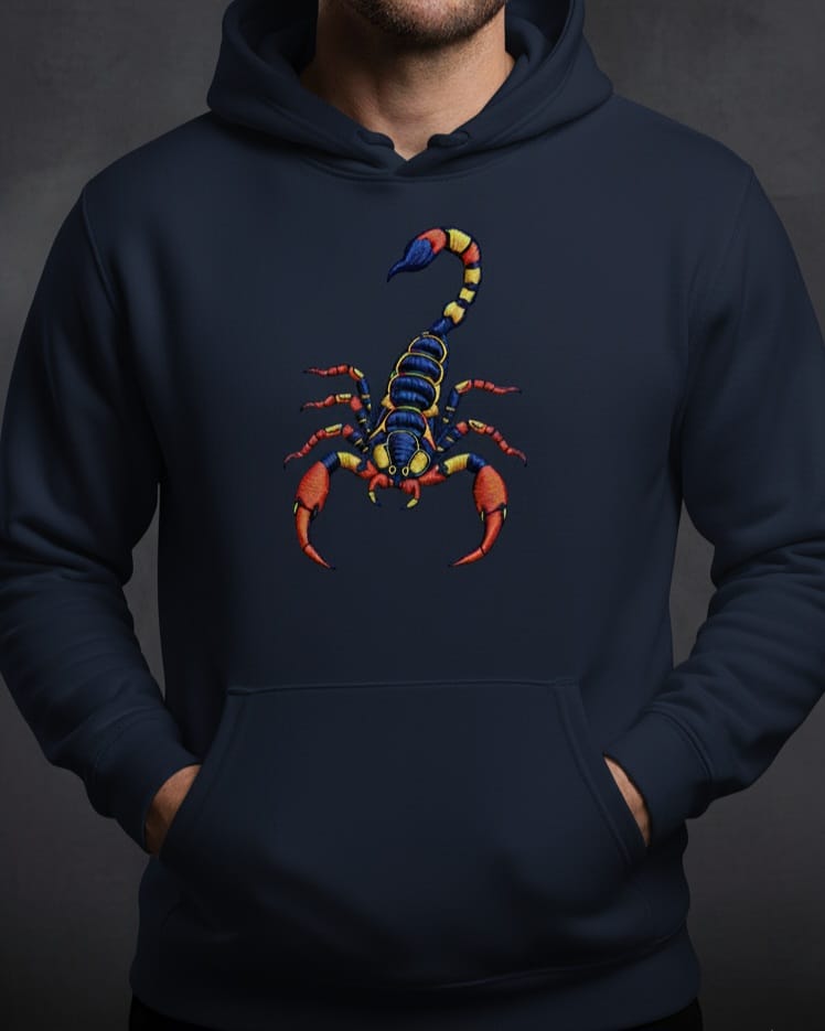 Scorpion Embroidery Pullover Hoodie