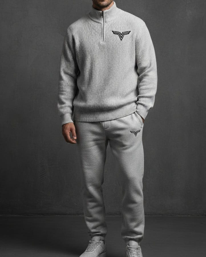 Ribbed Half Zip Tracksuit