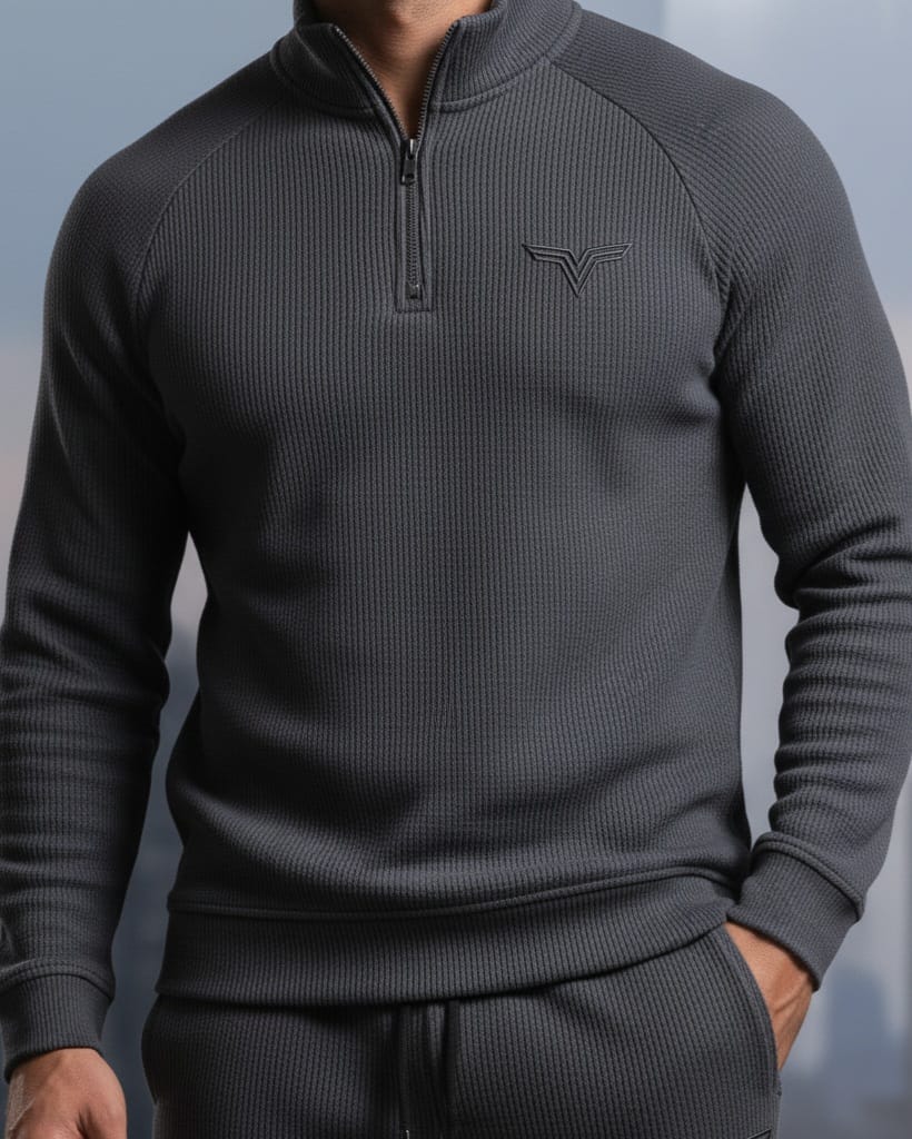 Ribbed Half Zip Tracksuit